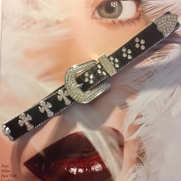 Y2K Rhinestone/Jeweled Cross emblem Belt